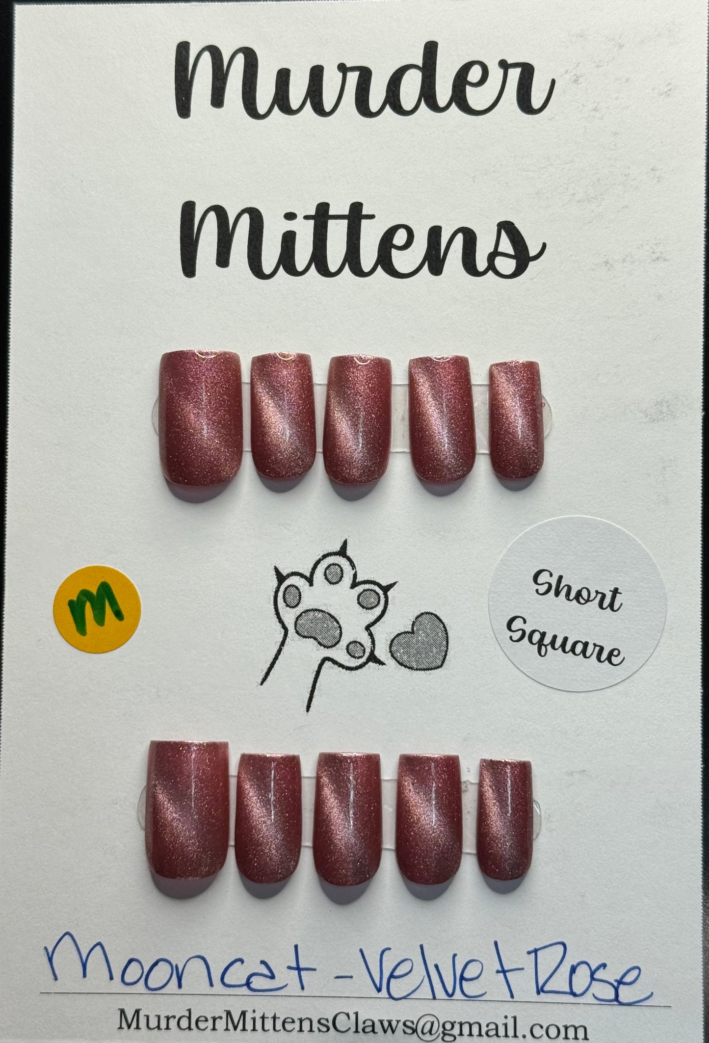 Mooncat - Velvet Rose (magnetic), press-on nails