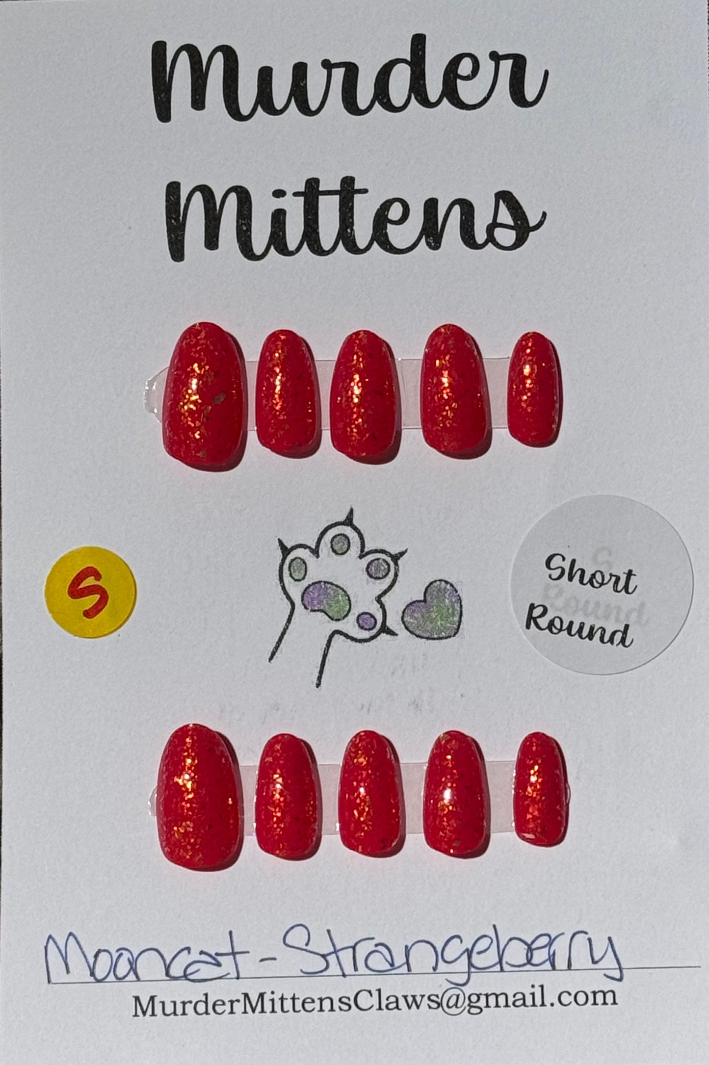 Mooncat - Strangeberry, press-on nails